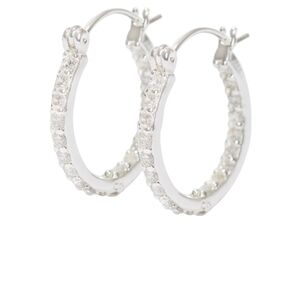 Crystal Haze Silver Hoop Earrings